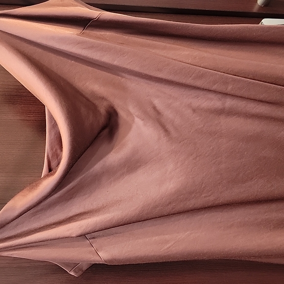 EXPRESS Satin Cowl Neck Midi Slip Dress in Cocoa - Picture 5 of 9